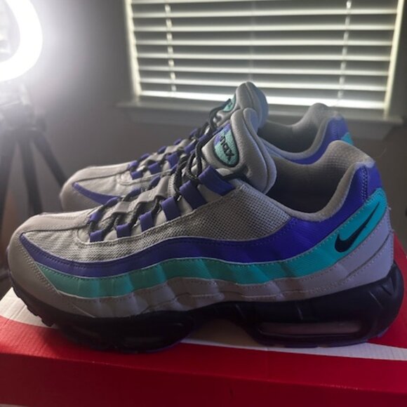 Nike Air Max 95 OG Wolf Grey/Black Indigo Burst Mens Shoes Sz 11.5 - Picture 5 of 8